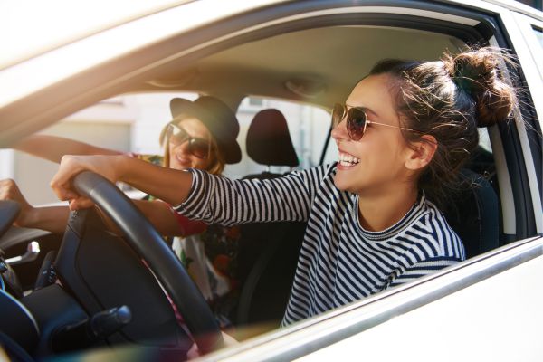 Women Driving in a Car Women Driving in a Car